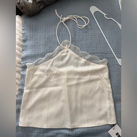 Elegant White Lace Trim Blouse - Picture 1 of 3